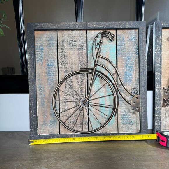 Rustic Farmhouse Bicycle Wall Art Duo — Metal & Wood Panels - Picture 6 of 6